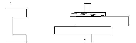 You can make a C- clamp by cutting a notch out of a rectangular piece 